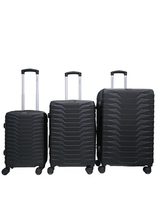 3 Piece ABS Hard side Trolley Luggage Set Spinner Wheels with Number Lock 