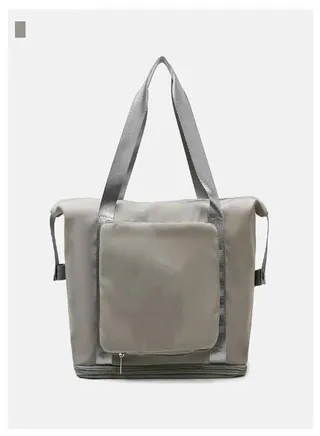 Grey Large Capacity Gym Bag Luggage Bag Lightweight Maternity Bag Storage Bag 
