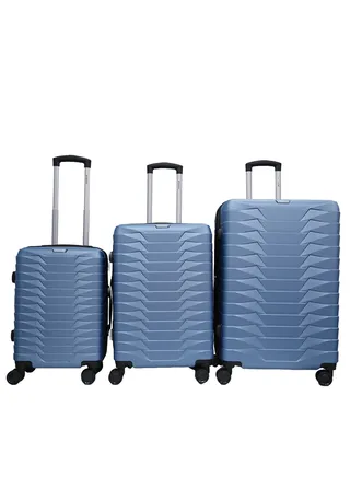 3 Piece ABS Hard side Trolley Luggage Set Spinner Wheels with Number Lock 