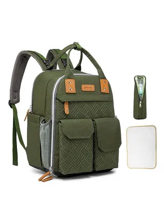 Putybudy Multifunctional Large Capacity Baby Diaper Backpack Portable Travel Storage Bag Thermal Insulation Bag with Stroller Strap for Maternal Baby Essentials 