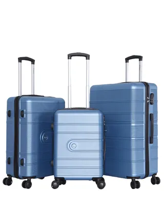 3 Piece ABS Hard side Trolley Luggage Set Spinner Wheels with Number Lock 