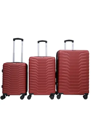 3 Piece ABS Hard side Trolley Luggage Set Spinner Wheels with Number Lock 