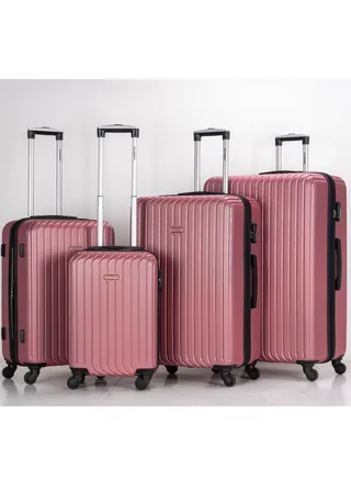 4 Pack Of Hardside Spinner Number Locked Luggage Trolley Bag 