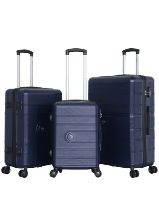 3 Piece ABS Hard side Trolley Luggage Set Spinner Wheels with Number Lock 