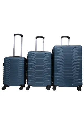 3 Piece ABS Hard side Trolley Luggage Set Spinner Wheels with Number Lock 
