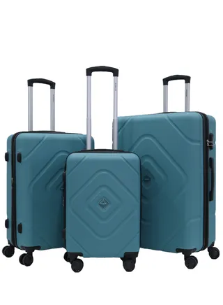 3 Piece ABS Hard side Trolley Luggage Set Spinner Wheels with Number Lock 