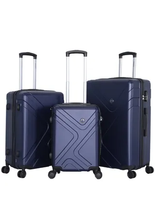 3 Piece ABS Hard side Trolley Luggage Set Spinner Wheels with Number Lock 