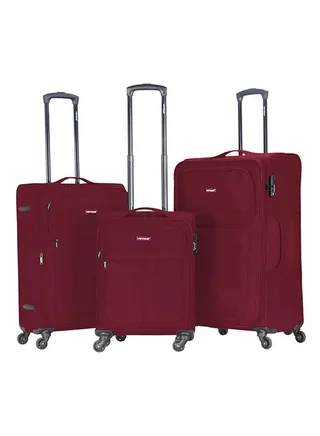3 Piece Lightweight 4 Spinner Wheels Fabric Trolley Luggage Set 20/24/28 inches 