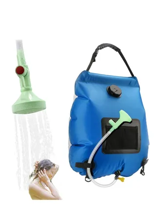 Solar Shower Bag,5 gallons/20L Solar Heating Camping Shower Bag with Removable Hose and On-Off Switchable Shower Head for Camping Beach Swimming Outdoor Traveling Hiking 