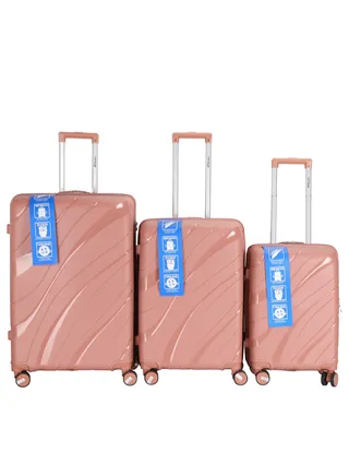 3 Pieces PP Hardside 360 degree Spinner Wheels Trolley Luggage Set with TSA Lock 20/24/28 Inch 