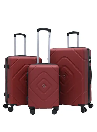 3 Piece ABS Hard side Trolley Luggage Set Spinner Wheels with Number Lock 