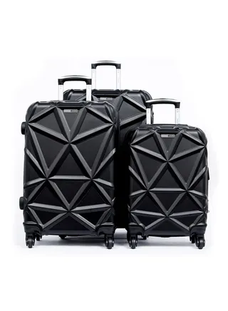 Matrix ABS Hardside Spinner Luggage Trolley Set 20/24/28 Inch Black 