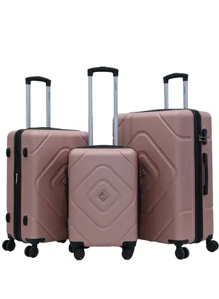 3 Piece ABS Hard side Trolley Luggage Set Spinner Wheels with Number Lock 