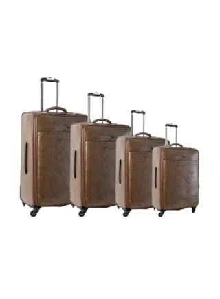 Softside 4-Piece Travel Trolley Luggage Set Yellow 
