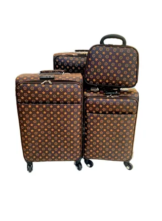 4-Piece Travel Luggage Set with Spinner Wheels, Lightweight Hard Shell Suitcases, and Beauty Case 