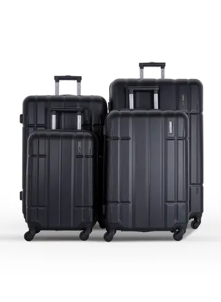 4-Piece ABS Spinner Luggage Trolley Bag Set 20/24/28/32 Inch Black 