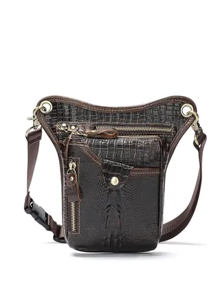Fashionable Leather Waist Pack -for Men Women Belt Multi-Purpose Motorcycle Bike Outdoor Sports Tactical Cycling Riding Hiking Thigh Bag 