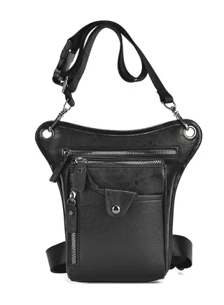 Drop Leg Bag, Leather Thigh Bag with Leg Strap, Multi-pocket Tactical Leg Bag for Men & Women, Tactical Thigh Bag for Travel, Hiking, Climbing, Cycling and Outdoors 