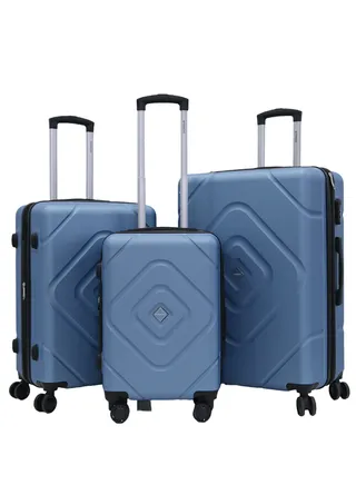 3 Piece ABS Hard side Trolley Luggage Set Spinner Wheels with Number Lock 