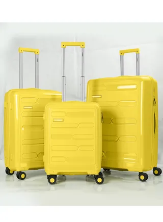 Trolley Luggage PP Hard Side 3PCS Set With TSA Lock Travel Bag 
