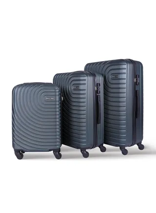 Kenzo 3-Piece ABS Hardside Spinner Luggage Trolley Set 20/24/28 Inch Army Green 
