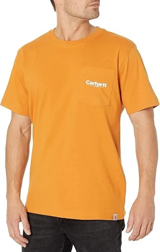 Carhartt Relaxed Fit Heavyweight Short Sleeve Line Graphic T-Shirt (Golden Oak) Men's Clothing