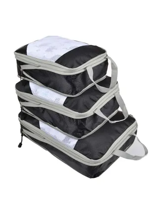 Travel Packing Cubes - 3 Piece Set Luggage Packing Organizers and Compression Packing Cube System for Travel Organize Your Clothes Suitcase or Carry-On 