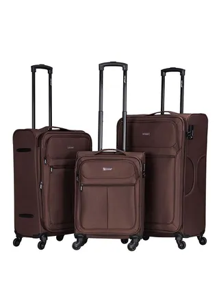 3 Piece Lightweight 4 Spinner Wheels Fabric Trolley Luggage Set 20/24/28 inches 