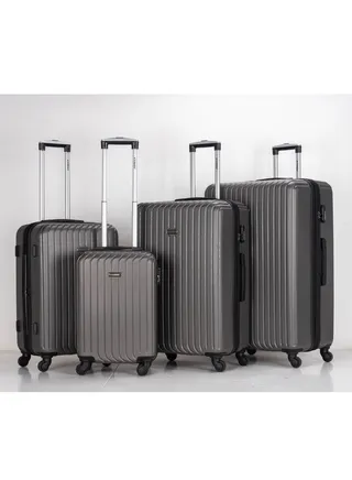 4 Pack Of Hardside Spinner Number Locked Luggage Trolley Bag 