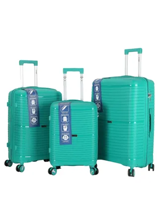 Trolley Luggage 3 Pieces Set PP Hard Side Bag 360 Degree Spinner Wheels Trolley Luggage Set with TSA Lock 