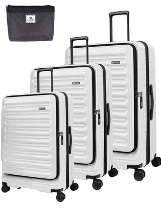 Pierre Cardin Front Zipper Luggage Lightweight Hardside Suitcase for Travel, TSA Approved, ANTI Theft Double Zipper 