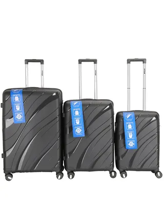 3 Pieces PP Hardside 360 degree Spinner Wheels Trolley Luggage Set with TSA Lock 20/24/28 Inch 