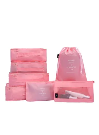 7Pcs Set Travel Luggage Organizer Packing Cubes Set Storage Bag Waterproof Laundry Bag Traveling Accessories 