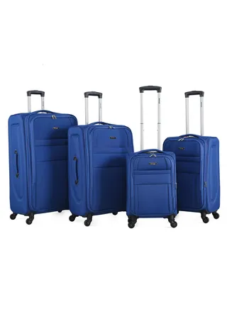 Set of 4 Light Weight Polyester Fabric Trolley Luggage With Number Lock 20,24,28,32 Inches 