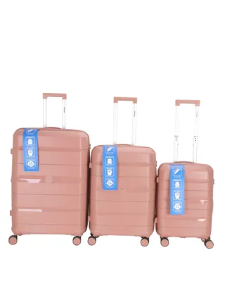 Trolley Luggage 3 Pieces Set PP Hard Side Bag 360 Degree Spinner Wheels Trolley Luggage Set with TSA Lock 