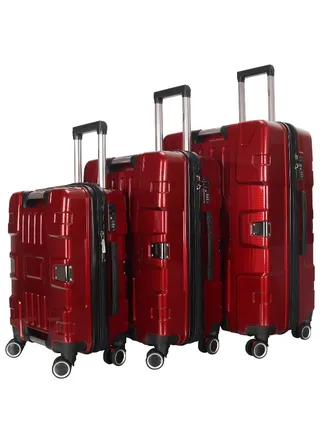 Trolley Luggage Set of 3 PCS TPC Hard Side Spinner Wheels with TSA Lock 