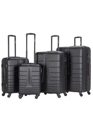 4 Pack Of Hardside Spinner Number Locked Luggage Trolley 