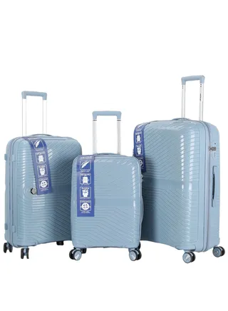 Trolley Luggage 3 Pieces Set PP Hard Side Bag 360 Degree Spinner Wheels Trolley Luggage Set with TSA Lock 