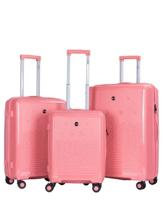 Trolley Luggage PP Hard Side 3 PCS Set Luggage Bag with TSA Lock Travel Suitcase 