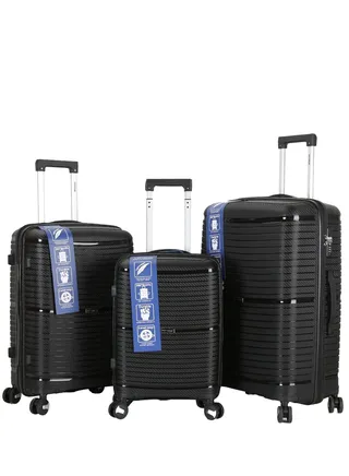 Trolley Luggage 3 Pieces Set PP Hard Side Bag 360 Degree Spinner Wheels Trolley Luggage Set with TSA Lock 