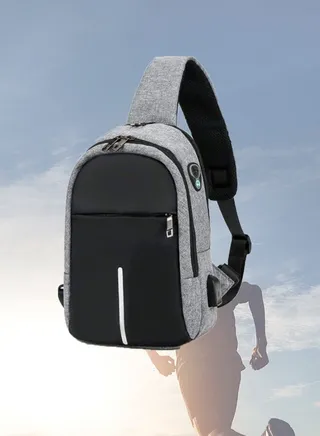 Mens Sling bag Anti Theft Crossbody Backpack Small Waterproof Chest Shoulder Sling Bags (Grey) 