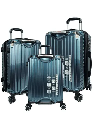 Trolley Luggage Set of 3 PCS TPC Hard Side Spinner Wheels with TSA Lock With Cup Holder 