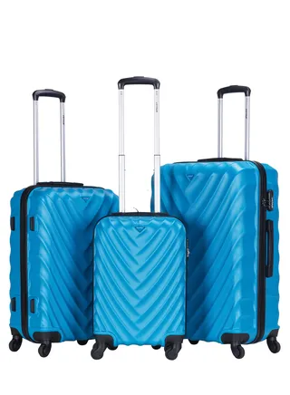 ABS Hardside 3-Piece Trolley Luggage Set  Spinner Wheels with Number Lock 20/24/28 Inches 