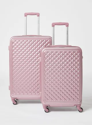 2-Piece Luggage Set Light Pink 