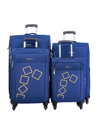 4-Piece Polyester Trolley Set Blue 