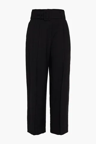 Amya pleated shantung wide-leg pants