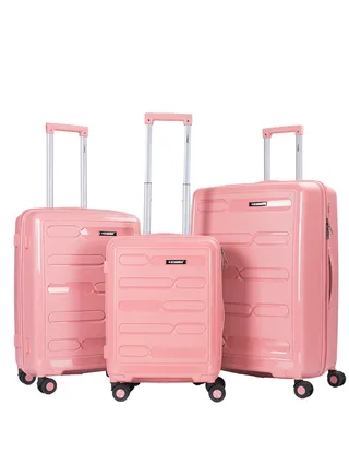 Trolley Luggage PP Hard Side 3PCS Set With TSA Lock Travel Bag 
