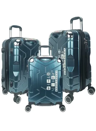 Trolley Luggage Set of 3 PCS TPC Hard Side Spinner Wheels with TSA Lock 