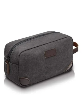 Travel Toiletry Bag, Men's Travel Organizer Kit, Shaving Dopp Kit Bathroom Bag, Canvas Toiletry Organizer Bag, Canvas Cosmetic Organizer for Makeup, Shampoo, with Handle 
