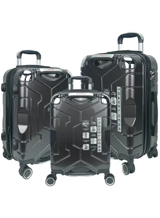 Trolley Luggage Set of 3 PCS TPC Hard Side Spinner Wheels with TSA Lock 